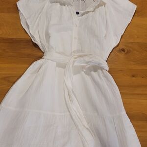 GAP White Midi Dress with Belt